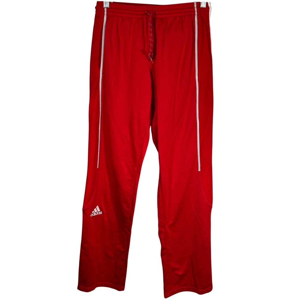 Adidas Mens Climalite Soccer Training Pants Red White Ankle Zip‎ Size XS NEW